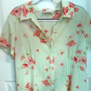 First Issue Floral Pale Lime Burton Up Blouse